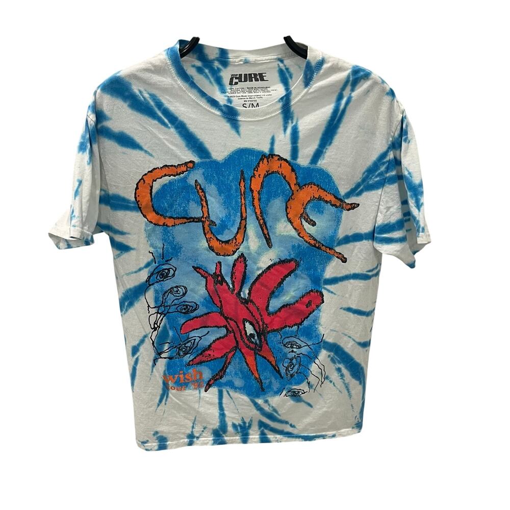 The Cure Wish Tour 1992 Tie-Dye Graphic T-Shirt - Size Small - Band Tee